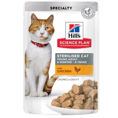 Hill’s Science Plan Feline Young Adult Sterilized Cat – пауч с пилешко 85 гр.