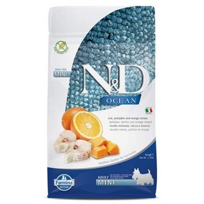 N&D Mini Adult с риба треска, тиква и портокал