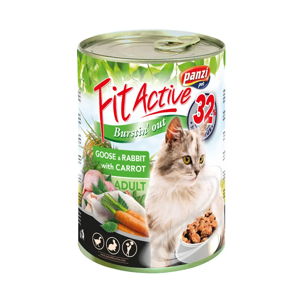 FitActive canned goose and rabbit for cats 415g