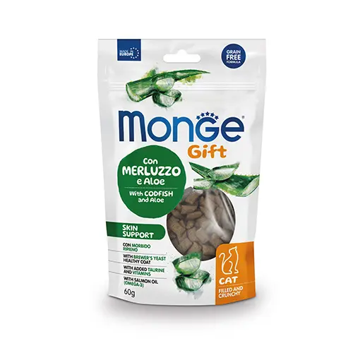 MONGE GIFT FILLED AND CRUNCHY SKIN SUPPORT CAT – 60g